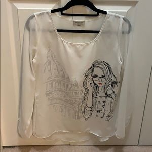 Blouse with female design.